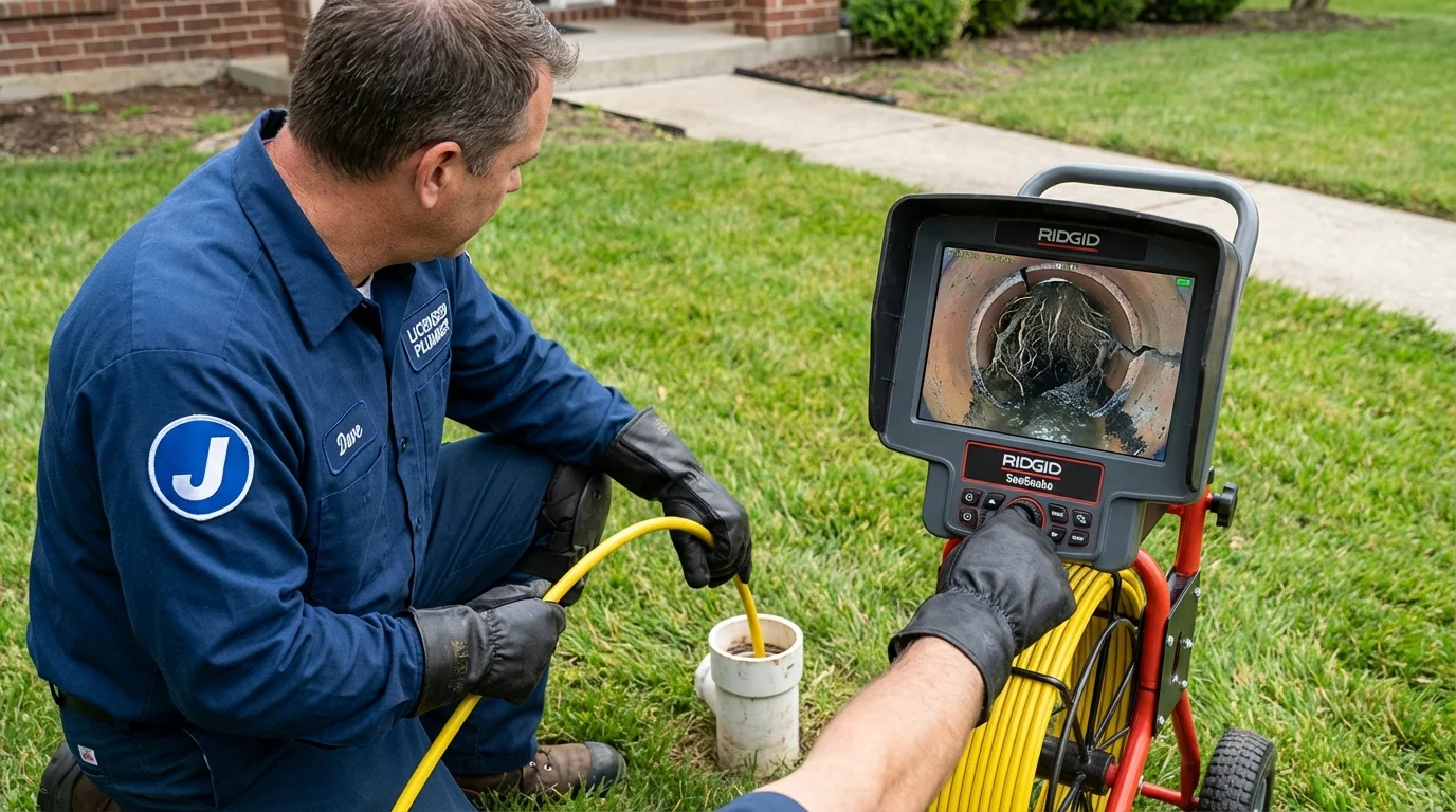 Sewer camera inspection being performed by Johns Plumbing LLC in Saint Michaels