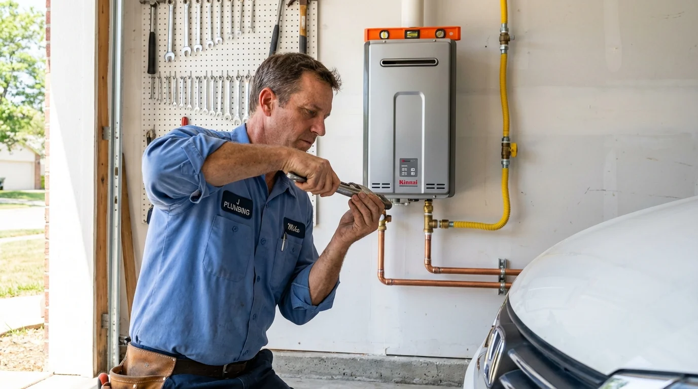 Tankless water heater installation by a Johns Plumbing LLC plumber in Saint Michaels